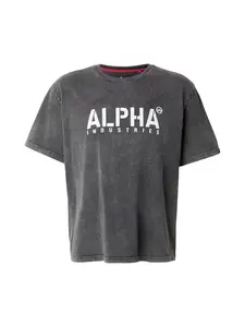 ALPHA INDUSTRIES Tričko  čierna / biela