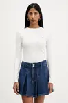 Tommy Jeans tričko s dlouhým rukávem dámské bavlněné s elastanem