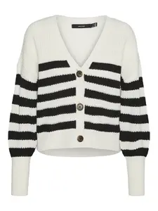VERO MODA Kardigán 'VMLEA'  čierna / biela