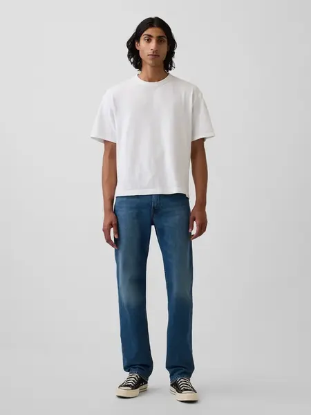 Modré pánske straight fit džínsy GAP