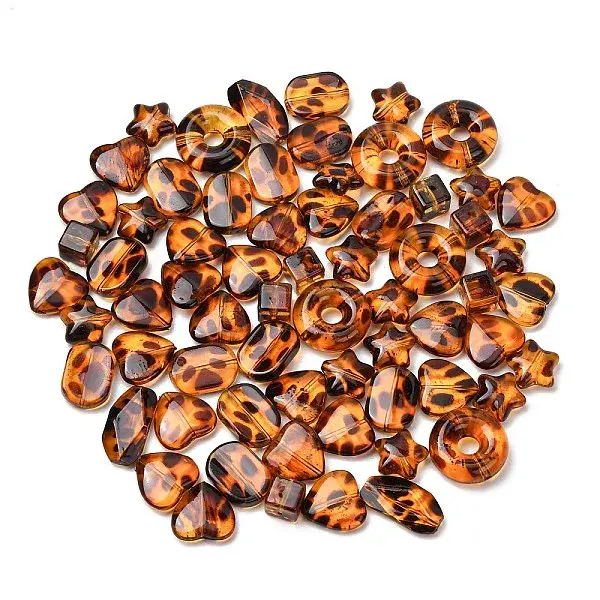 Leopard Print Transparent Acrylic Beads
