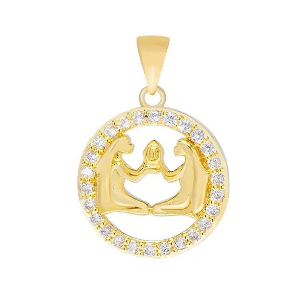 Brass Micro Pave Cubic Zirconia Pendants