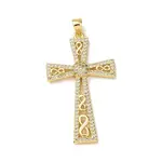 Brass Micro Pave Clear Cubic Zirconia Pendants