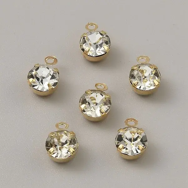 Brass Micro Pave Cubic Zirconia Charms