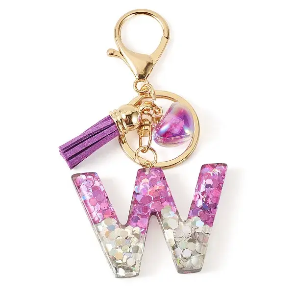 Alloy Resin Heart Keychains