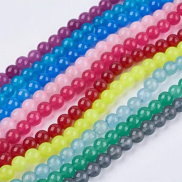 Natural White Jade Bead Strands