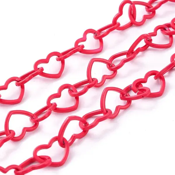 Spray Painted Brass Heart Link Chains