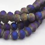 Full Rainbow Plated Faceted Rondelle Glass Beads Strands