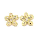 Brass Micro Pave Clear Cubic Zirconia Charms