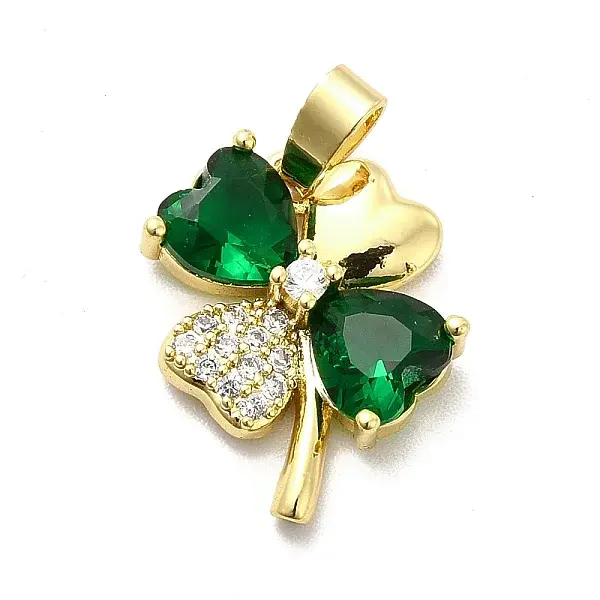 Brass Micro Pave Clear Cubic Zirconia Pendants