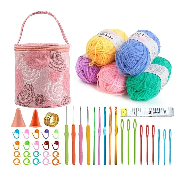 DIY Doll Handmade Knitting Leaf Pattern Bag Sets