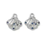 Brass Micro Pave Midnight Blue Cubic Zirconia Charms