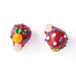 2Pcs Handmade Lampwork Bumpy Beads