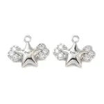 Brass Micro Pave Clear Cubic Zirconia Charms