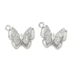 Brass Micro Pave Clear Cubic Zirconia Charms
