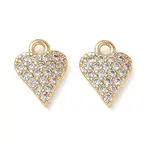 Valentine's Day Brass Micro Pave Clear Cubic Zirconia Charms