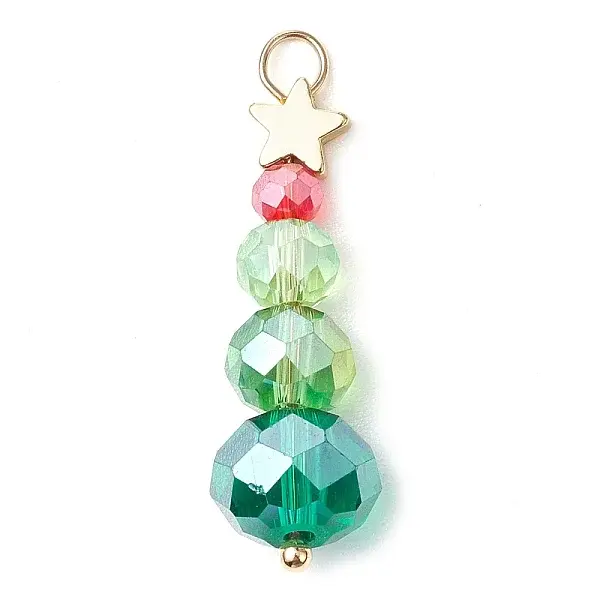 Christmas Theme Brass & Glass Pendants
