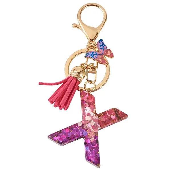 Alloy Resin Butterfly Keychains