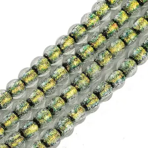 Handmade Foil Lampwork Beads Strands