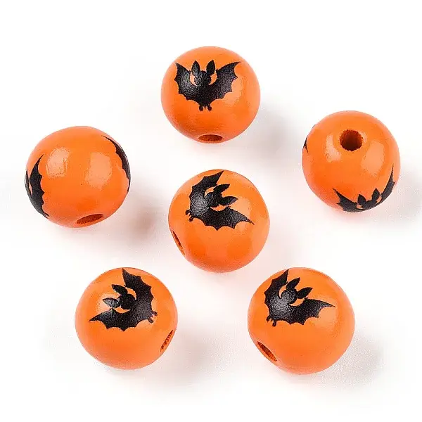 Halloween Theme Wood European Beads