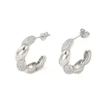 Brass Micro Pave Clear Cubic Zirconia Stud Earrings for Women