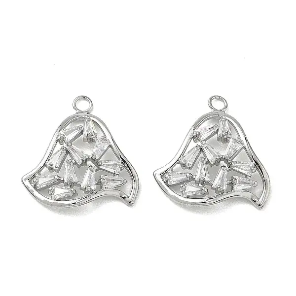 Brass Micro Pave Clear Cubic Zirconia Pendants