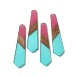 Opaque Resin & Walnut Wood Pendants