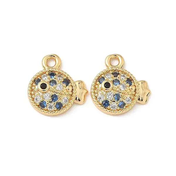 Brass Micro Pave Cubic Zirconia Charms