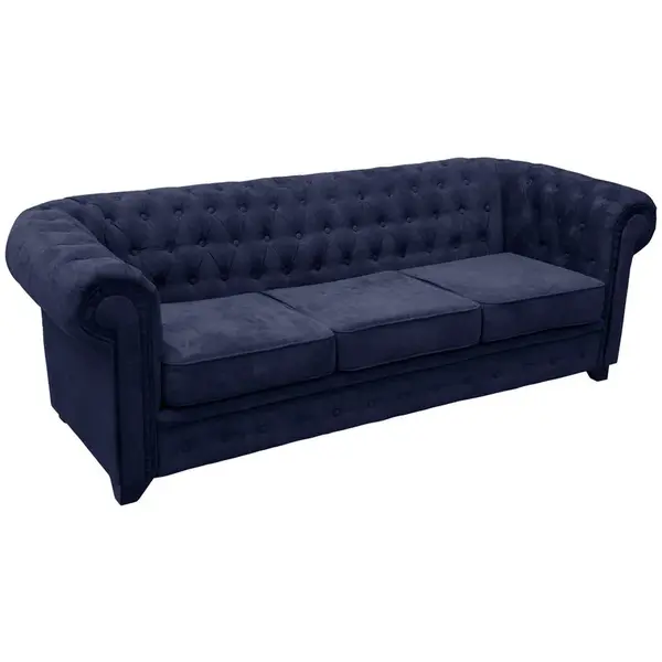 Livetastic POHOVKA CHESTERFIELD, dřevo, textil, kompozitní dřevo, modrá