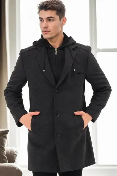 PLT8371 DEWBRRY MEN'S COAT-DIAGONAL ANTHRACITE-2