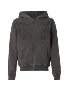 HOLLISTER Tepláková bunda  čierna