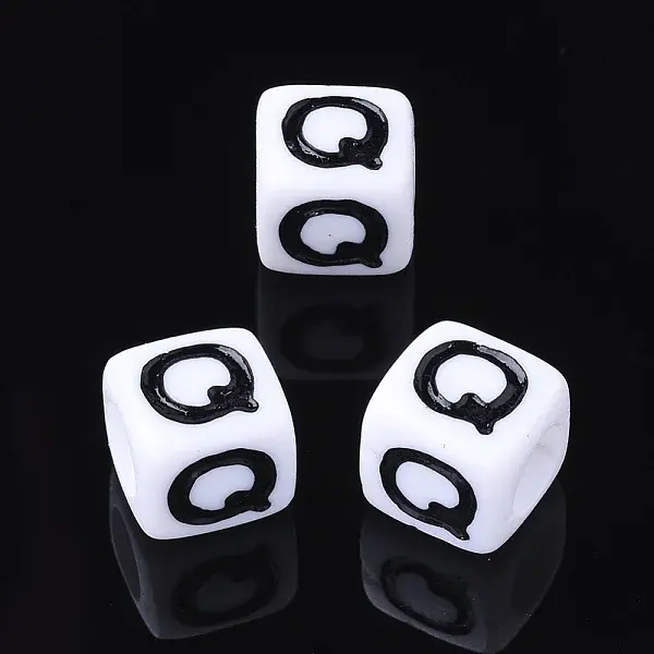 Acrylic Horizontal Hole Letter Beads