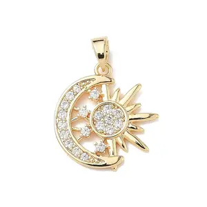 Brass Micro Pave Clear Cubic Zirconia Pendants