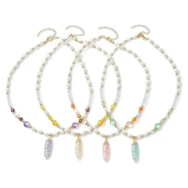 Glass & Shell Pearl &  Synthetic Non-magnetic Hematite Beaded Necklaces