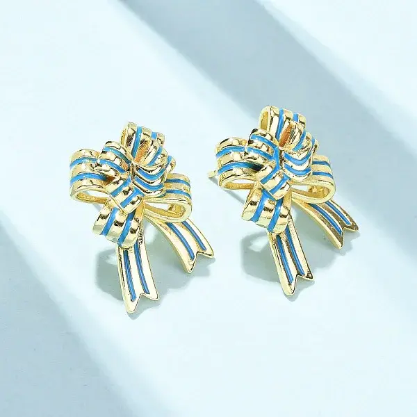 Bowknot Brass Stud Earrings