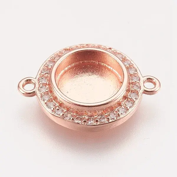 Brass Micro Pave Cubic Zirconia Links