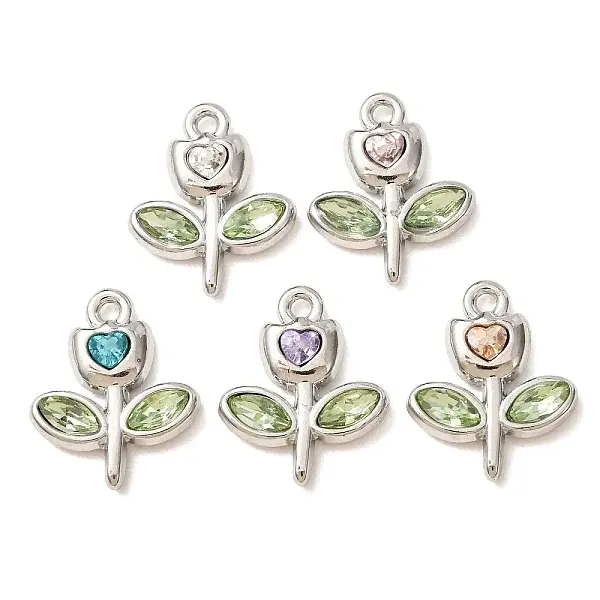 Alloy with Rhinestone Pendants