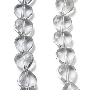 Baking Paint Transparent Glass Beads Strands