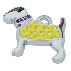 Alloy Enamel Puppy Pendants