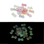 Bowknot UV Plating Luminous Rainbow Iridescent Acrylic Beads