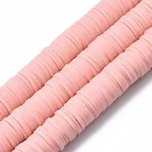 Flat Round Handmade Polymer Clay Beads