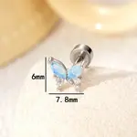 Butterfly Brass Pave Cubic Zirconia Cartilage Earrings