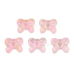 Transparent Spray Painted Glass Beads