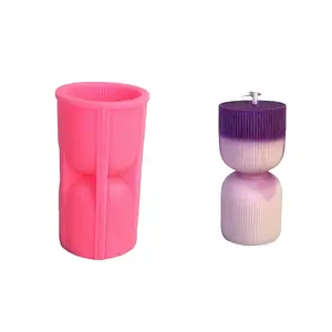 Ribbed Pillar Geometric Scented Candle Silicone Molds