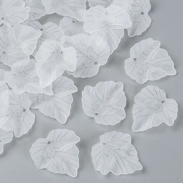 Transparent Frosted Acrylic Leaf Pendants