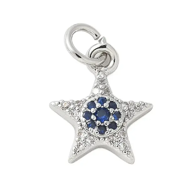 Brass Micro Pave Cubic Zirconia Charms