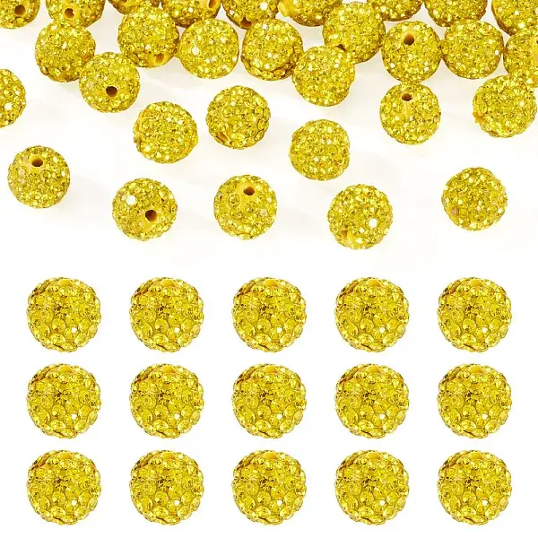 30Pcs Pave Disco Ball Beads