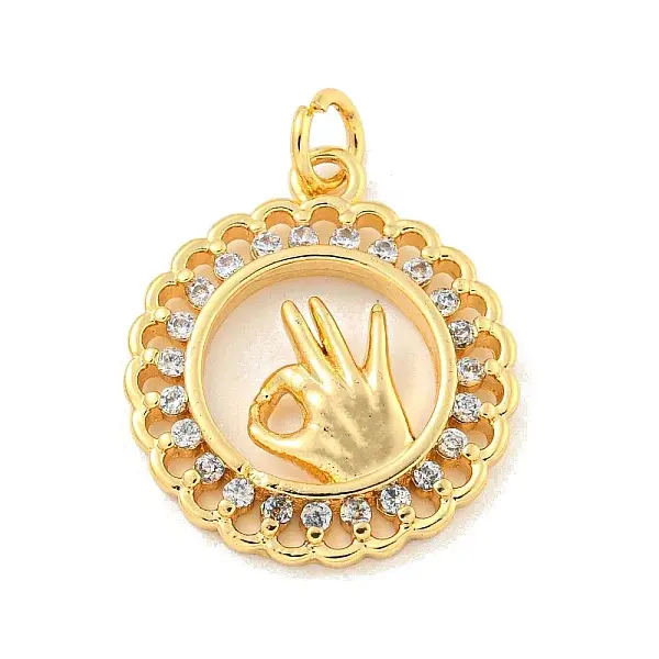Brass Micro Pave Clear Cubic Zirconia Pendants
