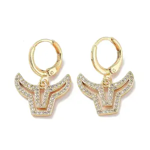 Real 18K Gold Plated Brass Dangle Leverback Earrings