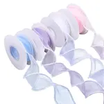 4Rolls 5 Yards ABS Pearl Edged Mesh Ribbon for Bowknot Making